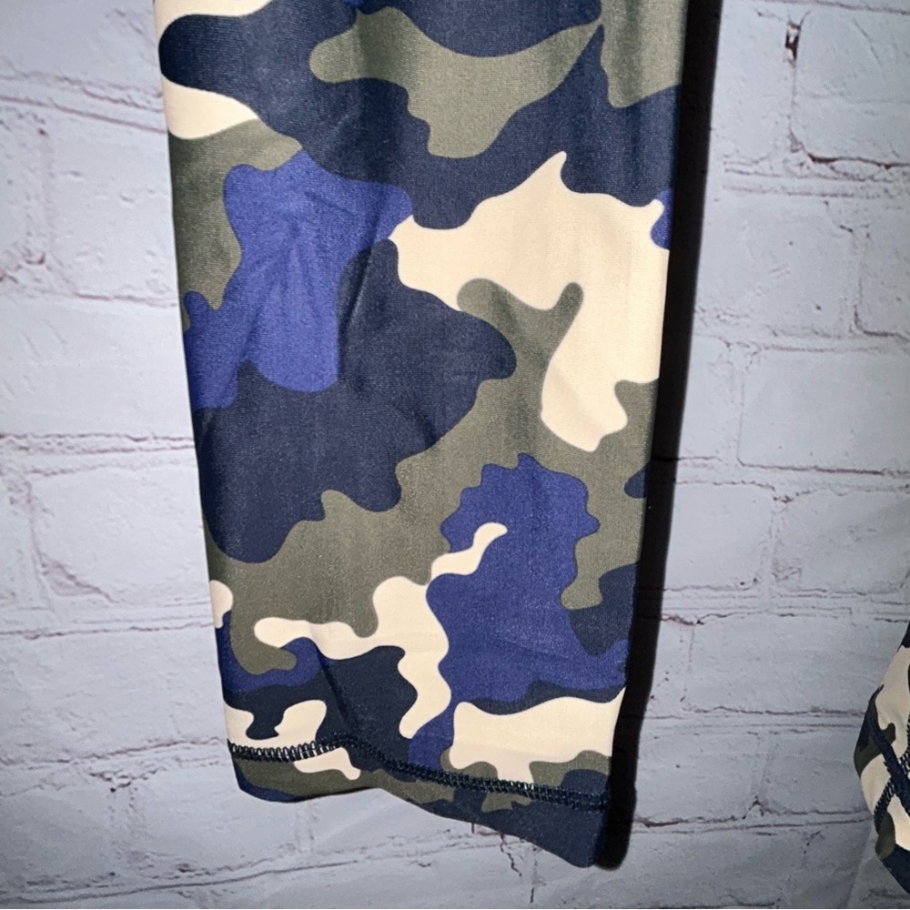 The Upside Blue Heritage High Rise‎ Camo Drawstring Stretch Leggings Size 4 - Picture 4 of 8
